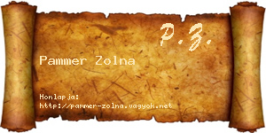 Pammer Zolna névjegykártya